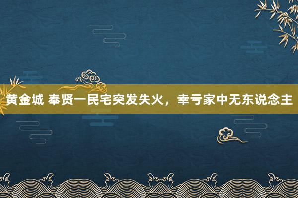 黄金城 奉贤一民宅突发失火，幸亏家中无东说念主