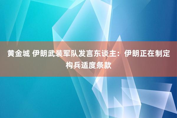 黄金城 伊朗武装军队发言东谈主：伊朗正在制定构兵适度条款