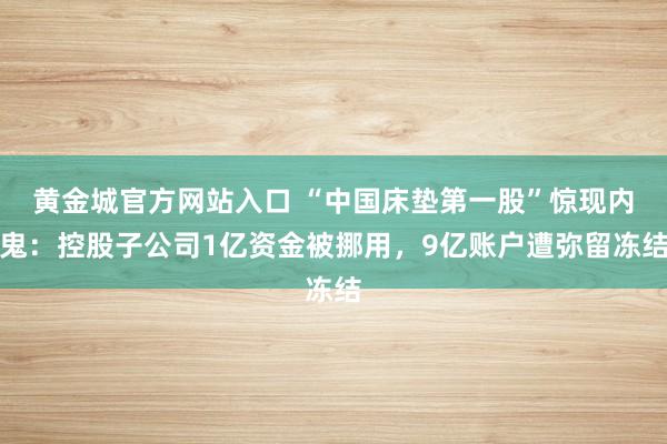 黄金城官方网站入口 “中国床垫第一股”惊现内鬼：控股子公司1亿资金被挪用，9亿账户遭弥留冻结