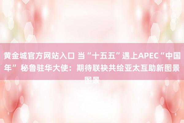 黄金城官方网站入口 当“十五五”遇上APEC“中国年” 秘鲁驻华大使：期待联袂共绘亚太互助新图景