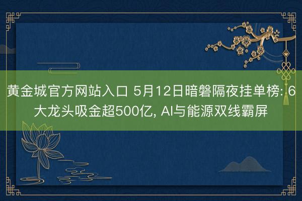 黄金城官方网站入口 5月12日暗磐隔夜挂单榜: 6大龙头吸金超500亿, AI与能源双线霸屏