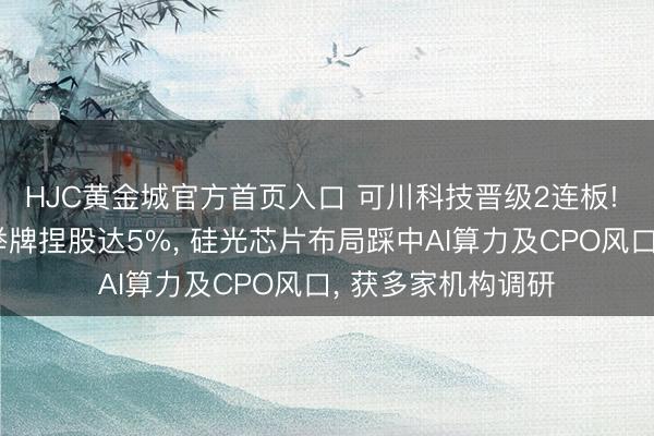 HJC黄金城官方首页入口 可川科技晋级2连板! 牛散屠文斌眷属举牌捏股达5%， 硅光芯片布局踩中AI算力及CPO风口， 获多家机构调研