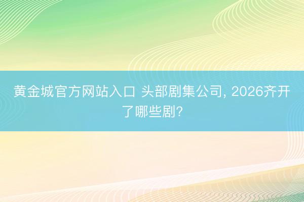 黄金城官方网站入口 头部剧集公司, 2026齐开了哪些剧?