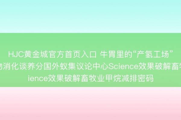 HJC黄金城官方首页入口 牛胃里的“产氢工场”找到了！国度动物消化谈养分国外蚁集议论中心Science效果破解畜牧业甲烷减排密码
