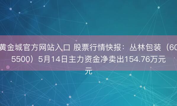 黄金城官方网站入口 股票行情快报:丛林包装(605500)5月14日主力资金净卖出154.76万元
