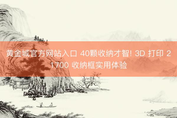 黄金城官方网站入口 40颗收纳才智! 3D 打印 21700 收纳框实用体验
