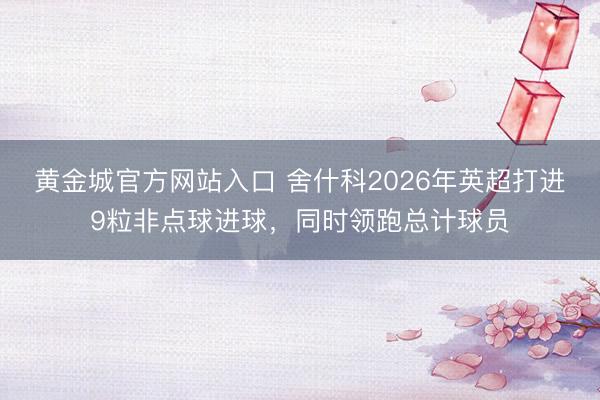 黄金城官方网站入口 舍什科2026年英超打进9粒非点球进球，同时领跑总计球员