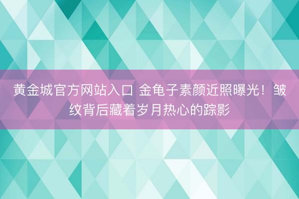 黄金城官方网站入口 金龟子素颜近照曝光！皱纹背后藏着岁月热心的踪影
